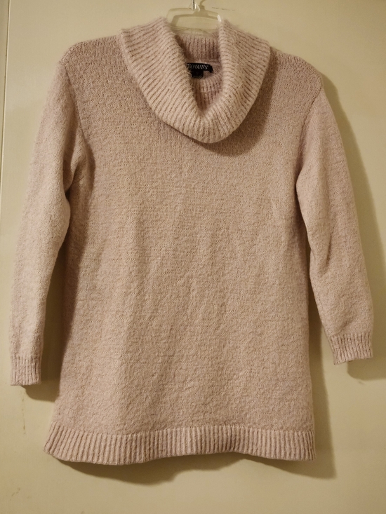 Roaman's Sweaters - Roaman's Cozy Cabincore Pink Cowl Neck Long Sleeve Sweater - Soft Knit 12